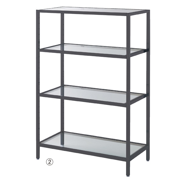 ボックスフレームラック 幅90cm〔ストエキオリジナル〕 4段 サテンホワイト