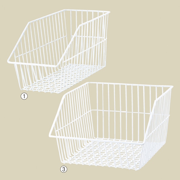 ネットカゴ ホワイト〔ストエキオリジナル〕 幅17.5cm