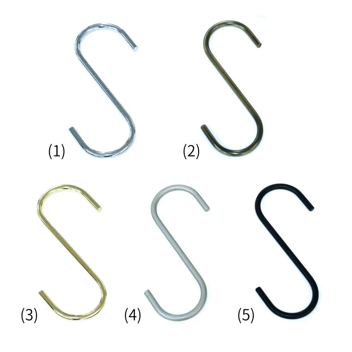 【10個】スチール製ディスプレイ用フック クローム