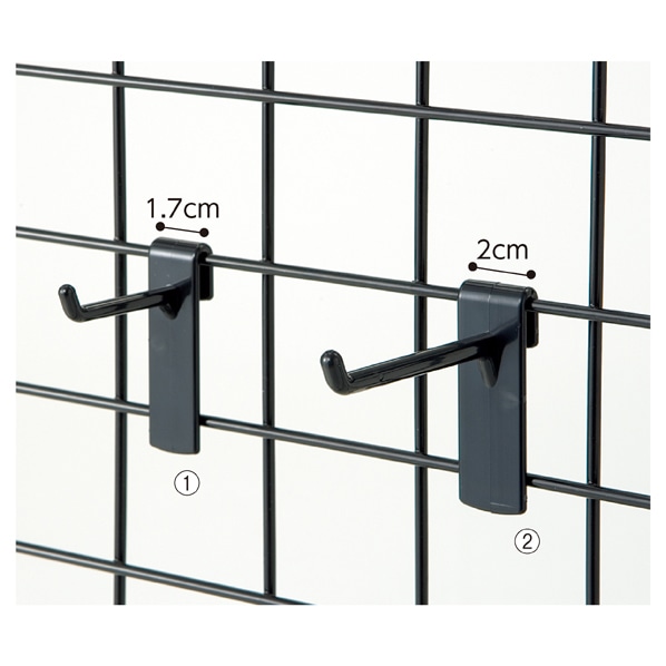 【10本】樹脂製ネットフック 黒 長さ5cm