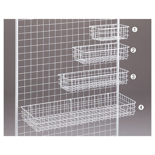 ディスプレイネット用網カゴ 白〔ストエキオリジナル〕 幅27cm