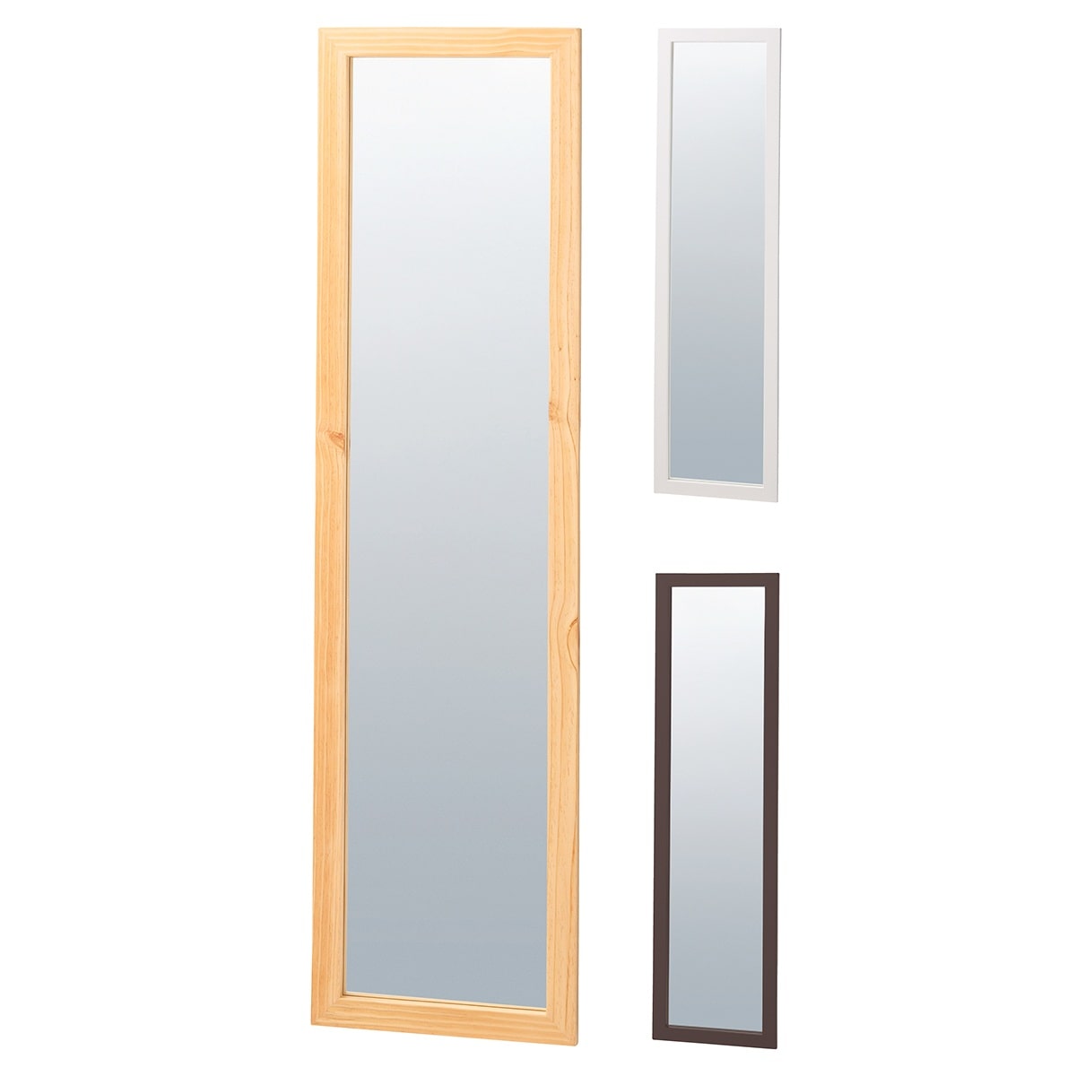 木製立て掛けミラー(鏡厚5mm) 幅45cm〔ストエキオリジナル〕 ナチュラル