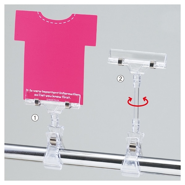 【5個】ポップカードクリップ(垂直固定タイプ) 高さ10.5cm