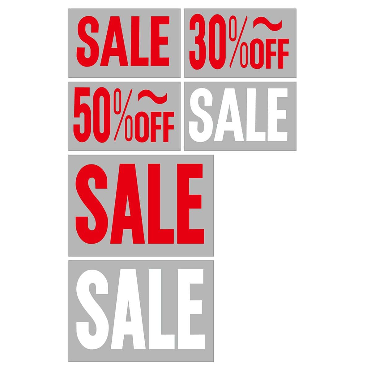 カットシートポップ ウインドウSALEシール 30%OFF レッド