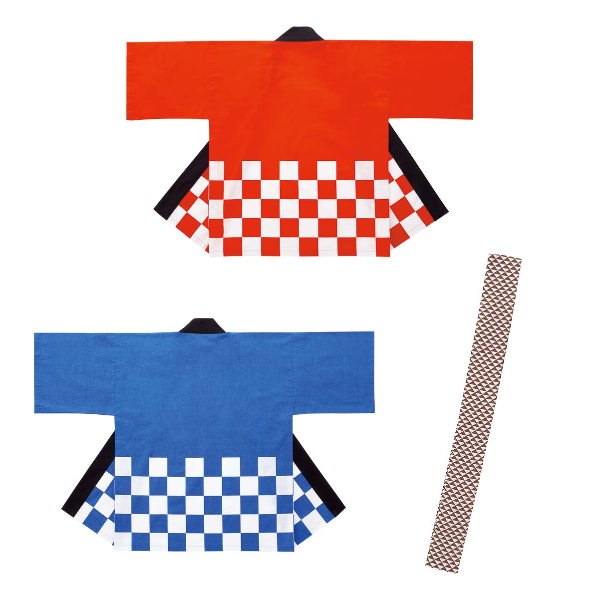 市松カラーハッピ 法被 赤