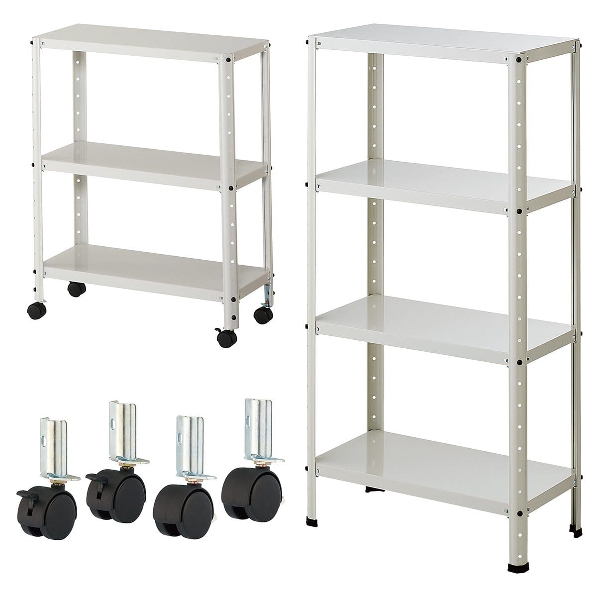 ライトスチールラック幅60cm 3段 ホワイト