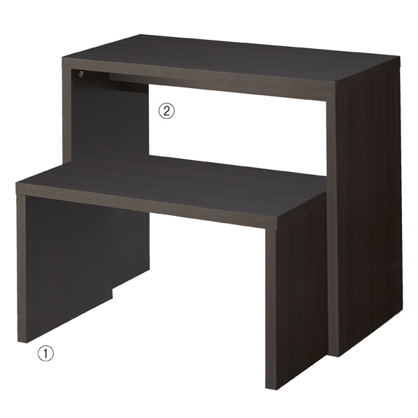 木製スリムコの字テーブル ダークブラウン〔ストエキオリジナル〕 幅90cm