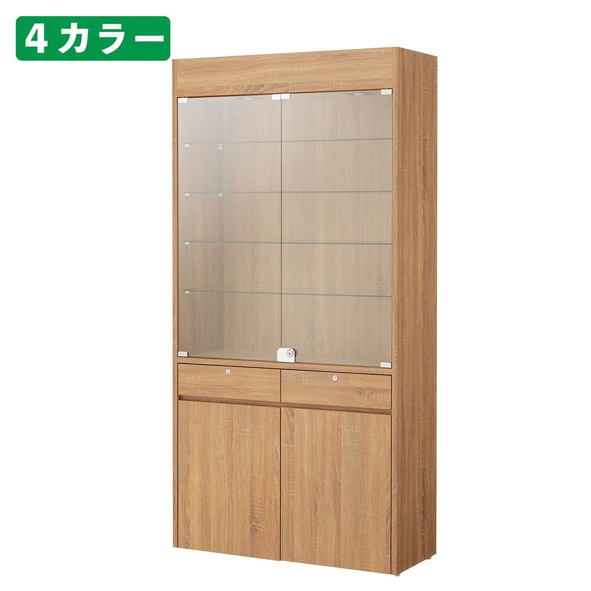 木製壁面用ショーケース 照明付き〔ストエキオリジナル〕 ダークブラウン