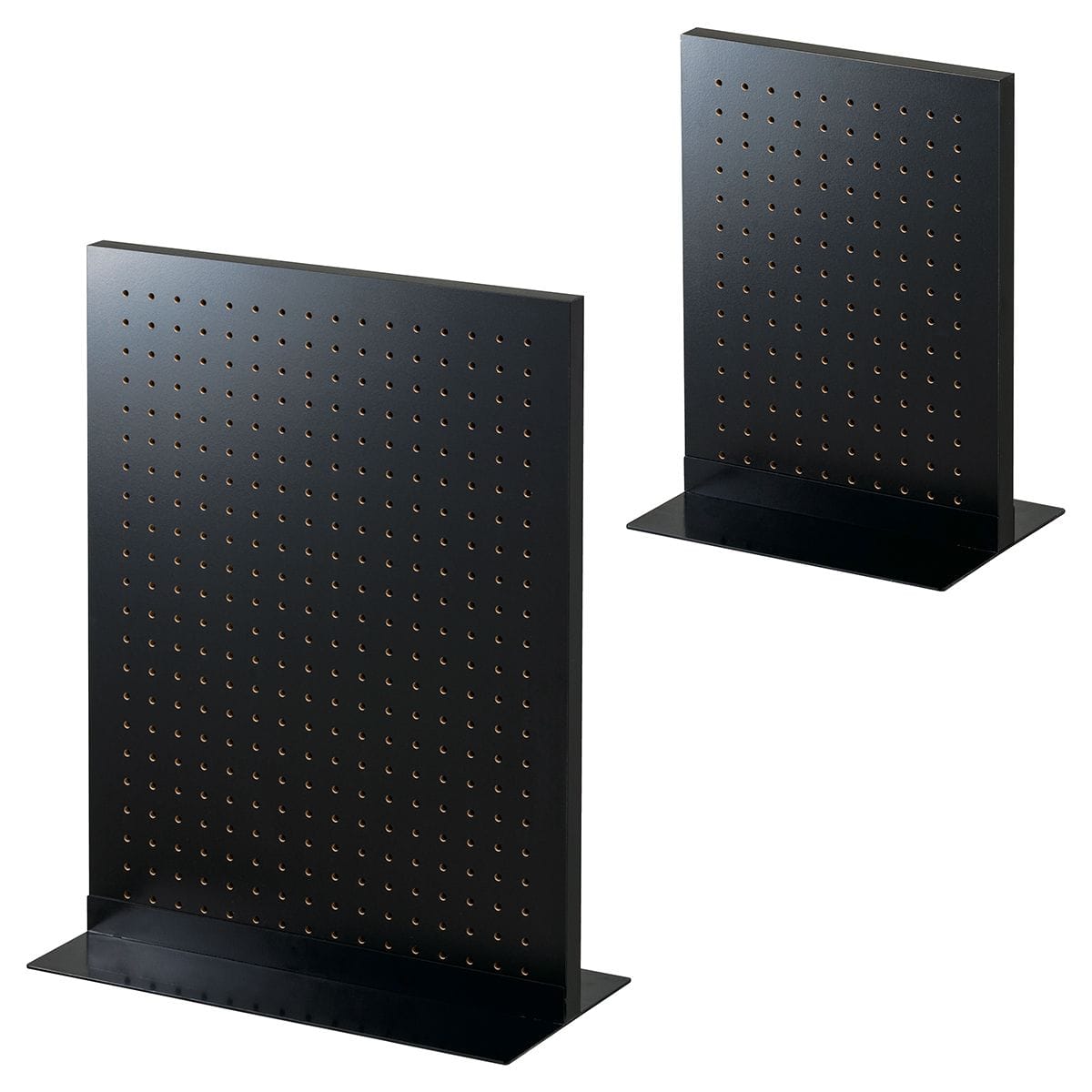 卓上両面有孔パネルスタンド 黒+ベース 黒〔ストエキオリジナル〕 幅30×高さ40cm