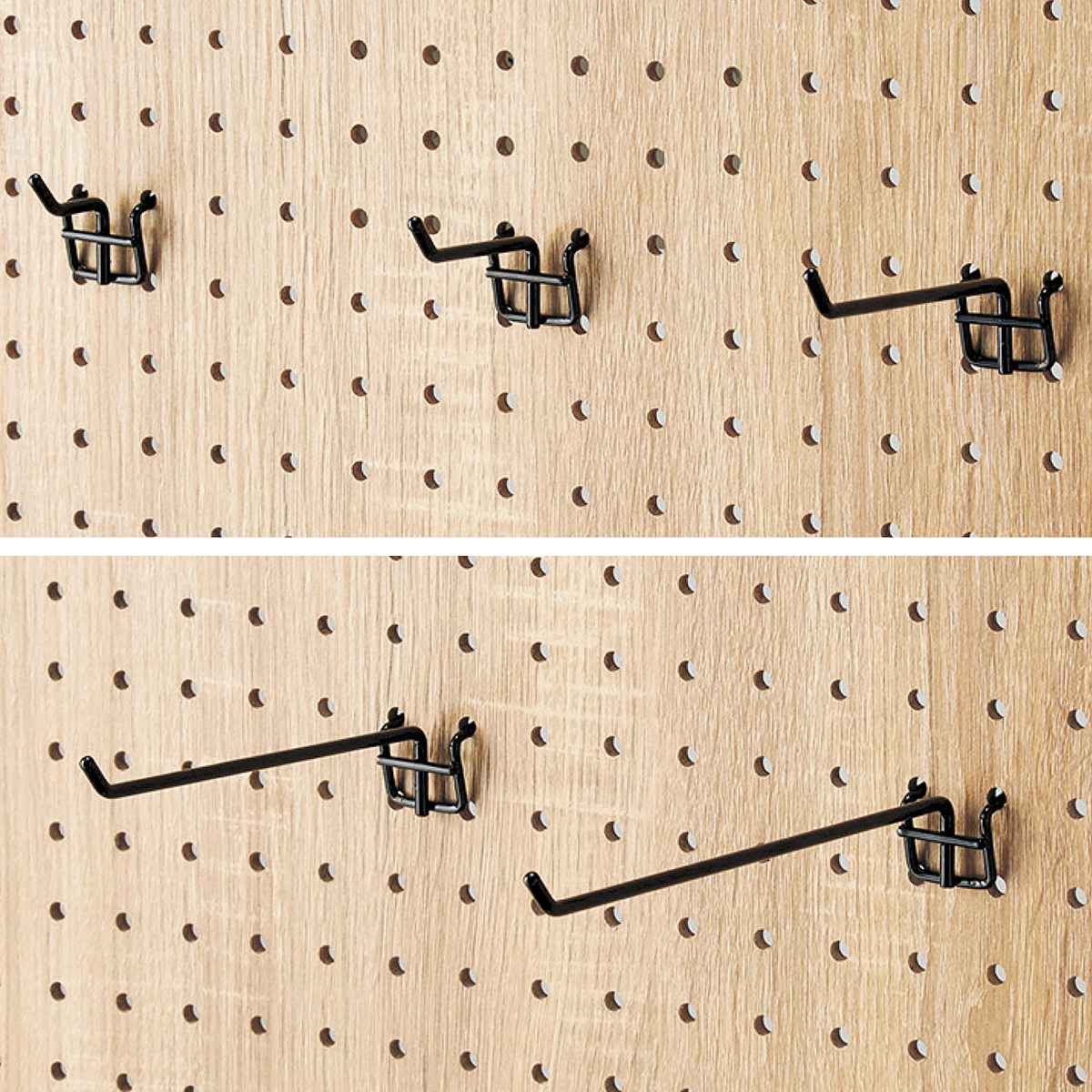 【10本】有孔パネル用フック(直径4mm) 黒〔ストエキオリジナル〕 長さ10cm