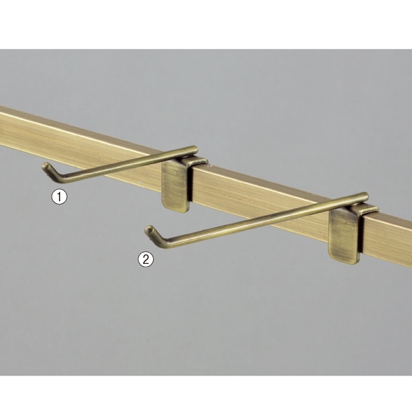 【5本】フックハンガー(直径6mm) アンティークゴールド〔ストエキオリジナル〕 長さ10cm