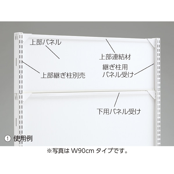上部パネル 幅120cm ホワイト/BR50用〔ストエキオリジナル〕 高さ30cm