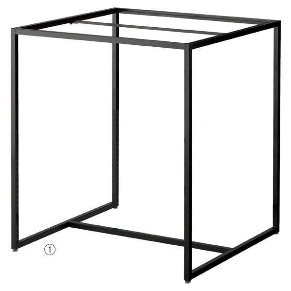 スクエアフレームロータイプ ブラック〔ストエキオリジナル〕 幅120×奥行90cm