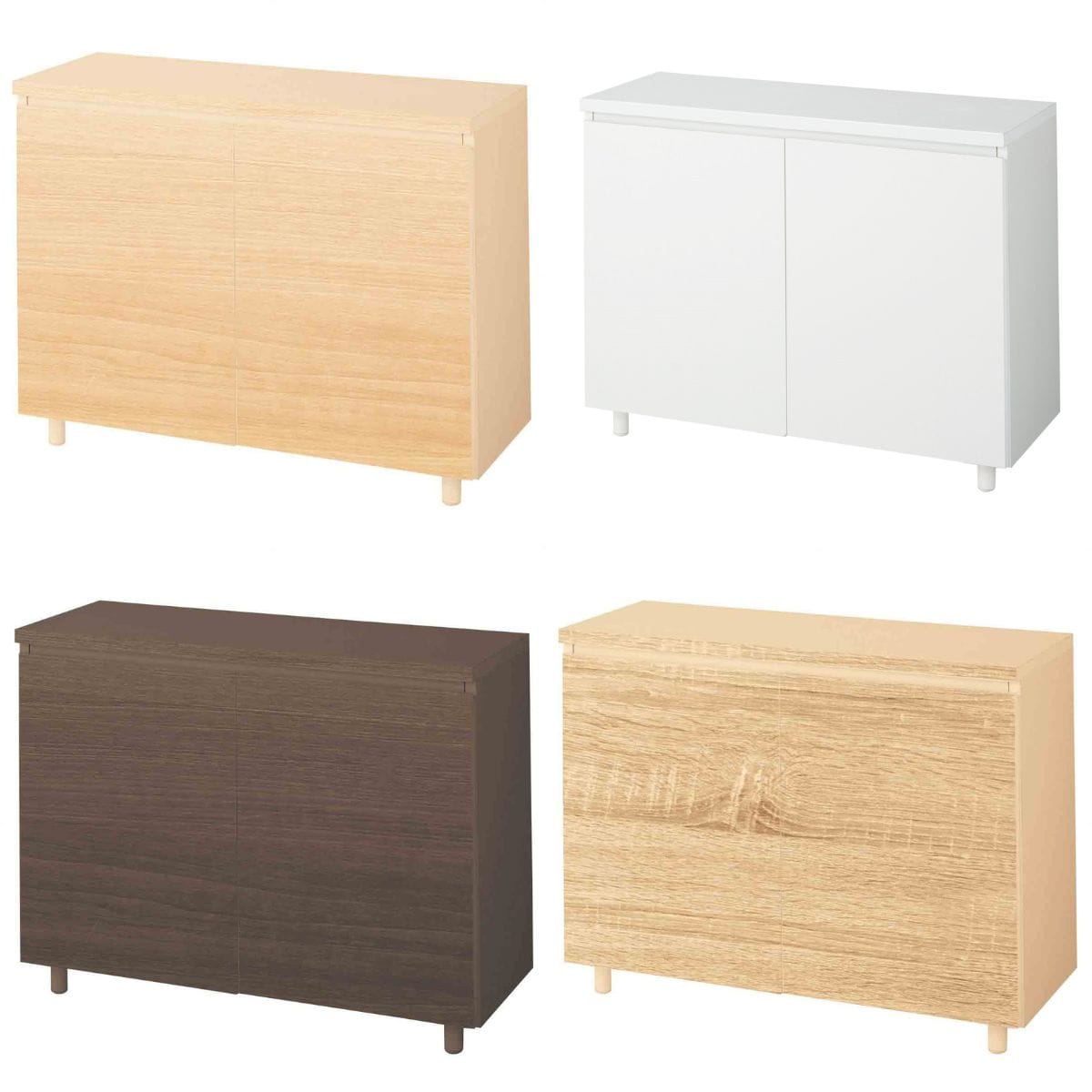 木製収納ボックス ハイタイプ 丸棒脚タイプ 幅90cm用〔ストエキオリジナル〕 エクリュ