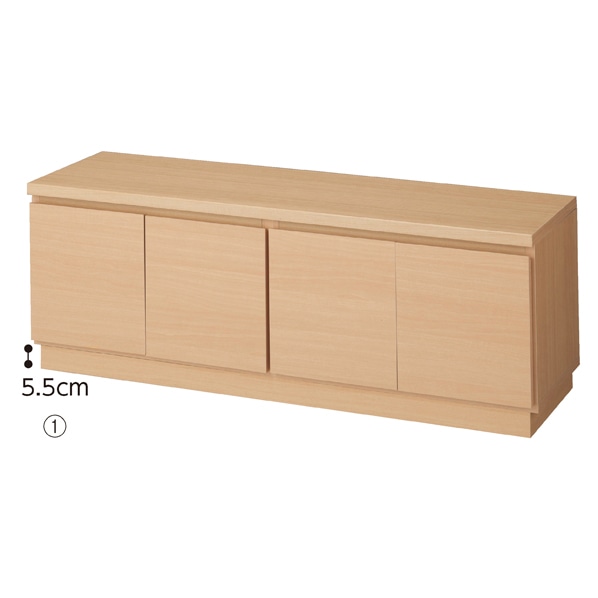 収納ボックス 台輪 ロータイプ 幅120cm用〔ストエキオリジナル〕 ホワイト