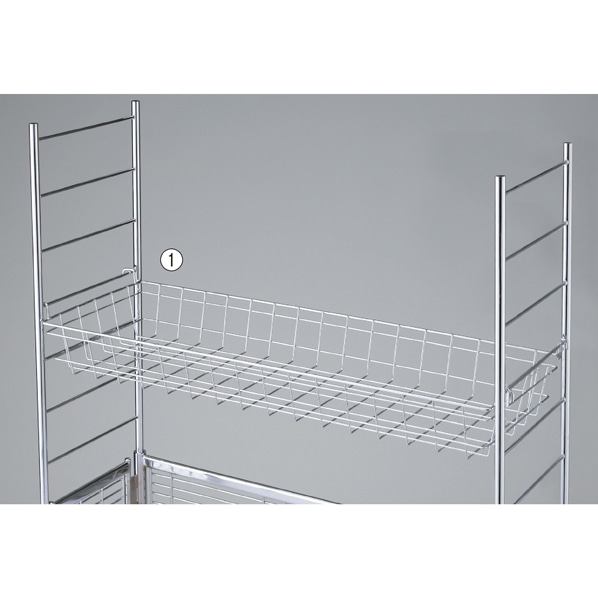 中折れワゴン用上置きカゴ ハイタイプセット 幅120cm〔ストエキオリジナル〕 上置きカゴハイタイプセット