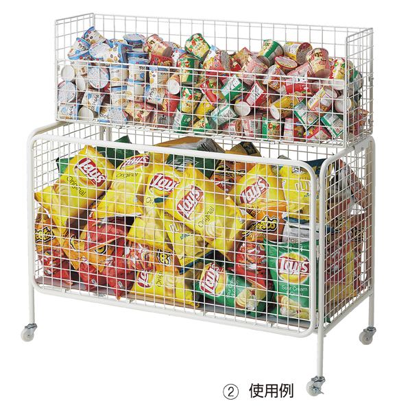 ユニットワゴン用上置きカゴ 白〔ストエキオリジナル〕 幅120cm用