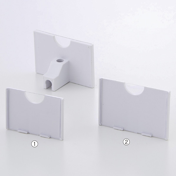 【10個】有孔パネル2段フック用カードホルダー直径4mm用スペーサー付き〔ストエキオリジナル〕 大