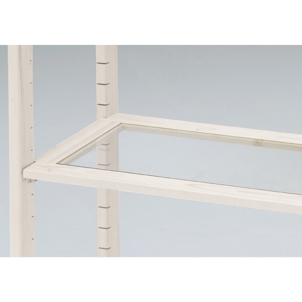 アルテン用ガラス棚 ホワイト〔ストエキオリジナル〕 幅120cm用