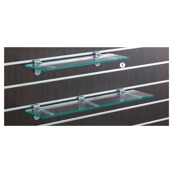 ガラス棚セット 8mm厚 幅45cm/リスタ用〔ストエキオリジナル〕 奥行15cm