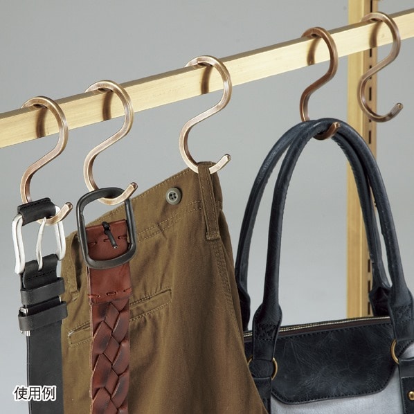 【5個】スチール製ディスプレイ用フック スクエアタイプ クロームメッキ