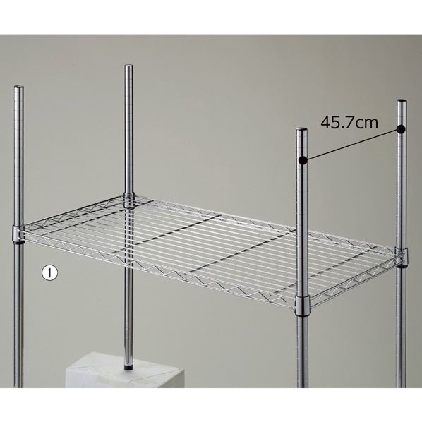 ワイヤーラック スチール棚 ローコスト奥行45cmタイプ〔ストエキオリジナル〕 幅90.7cm
