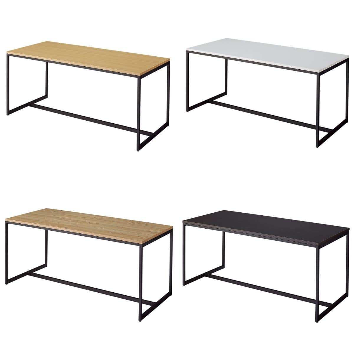 スチール脚大型テーブル 幅180cm ブラック脚〔ストエキオリジナル〕 エクリュ