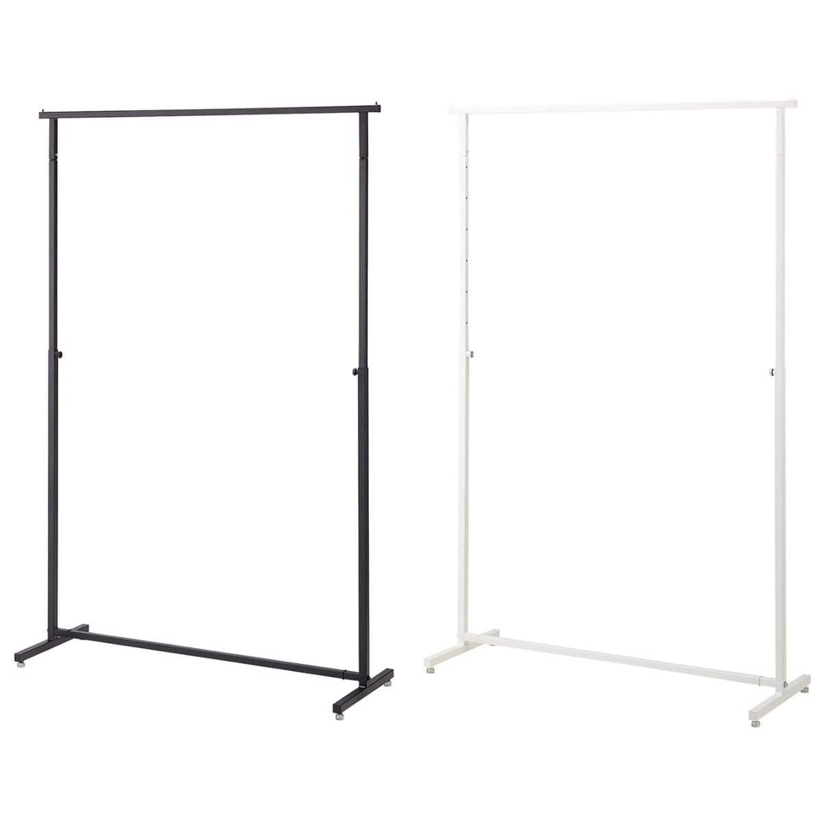 オーバーハングタイプ ハンガーラック 幅120cm 角パイプ〔ストエキオリジナル〕 ブラック