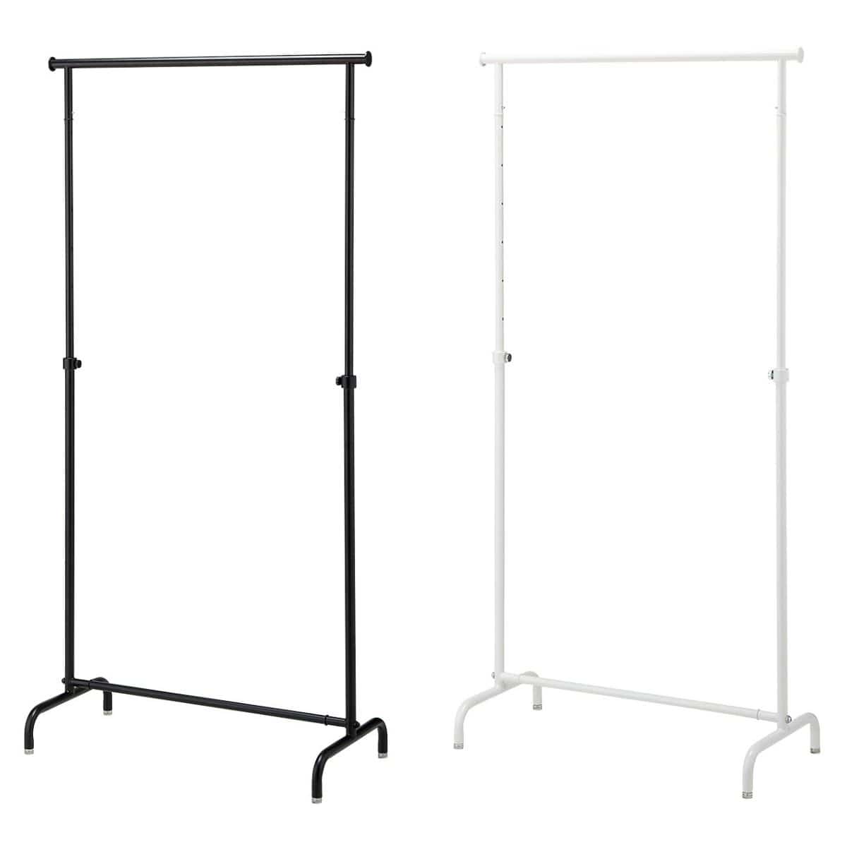 オーバーハングタイプ ハンガーラック 幅90cm 丸パイプ〔ストエキオリジナル〕 ブラック