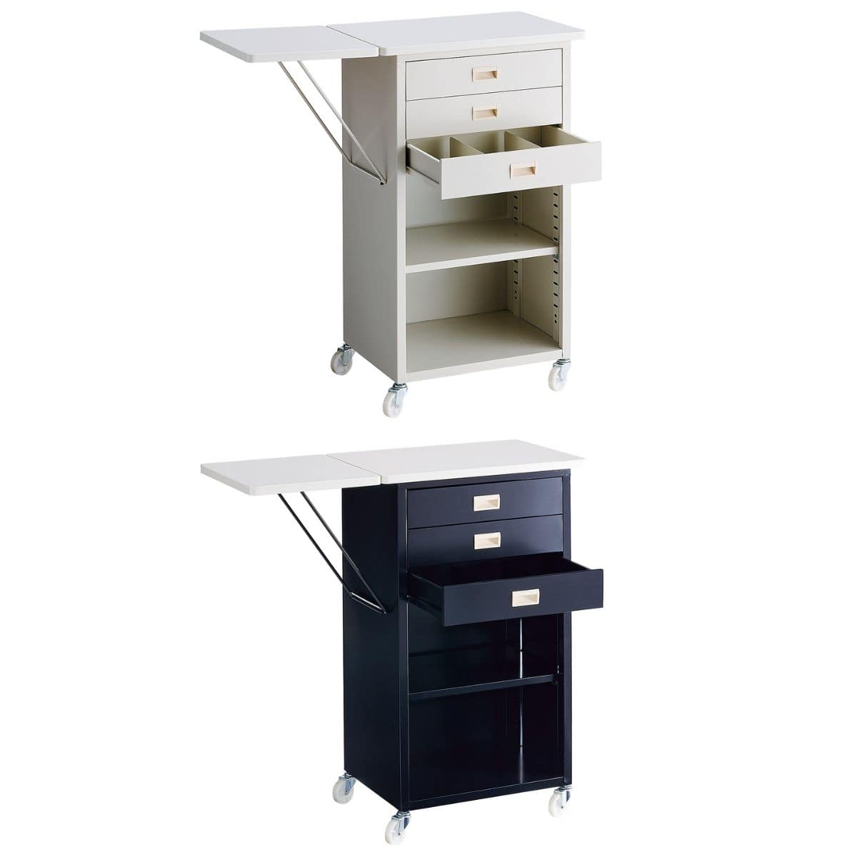 スチール製作業台 可動棚付き〔ストエキオリジナル〕 白