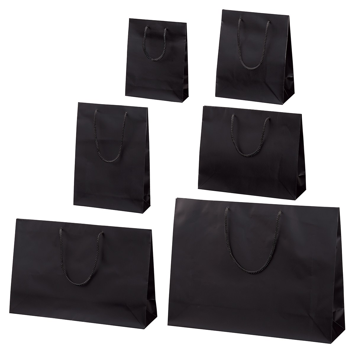 18.5x6.5x24cm　黒　マット貼り紙袋　【通販】ストア・エキスプレス