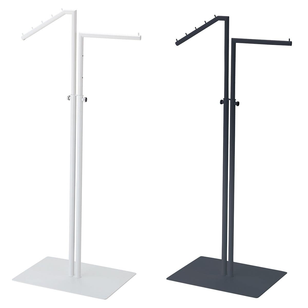 2WAYハンガー 丸パイプ 直角・傾斜〔ストエキオリジナル〕 ホワイト