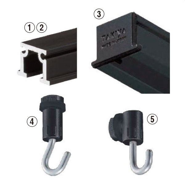 C-1 ピクチャーレール 黒 レール3m