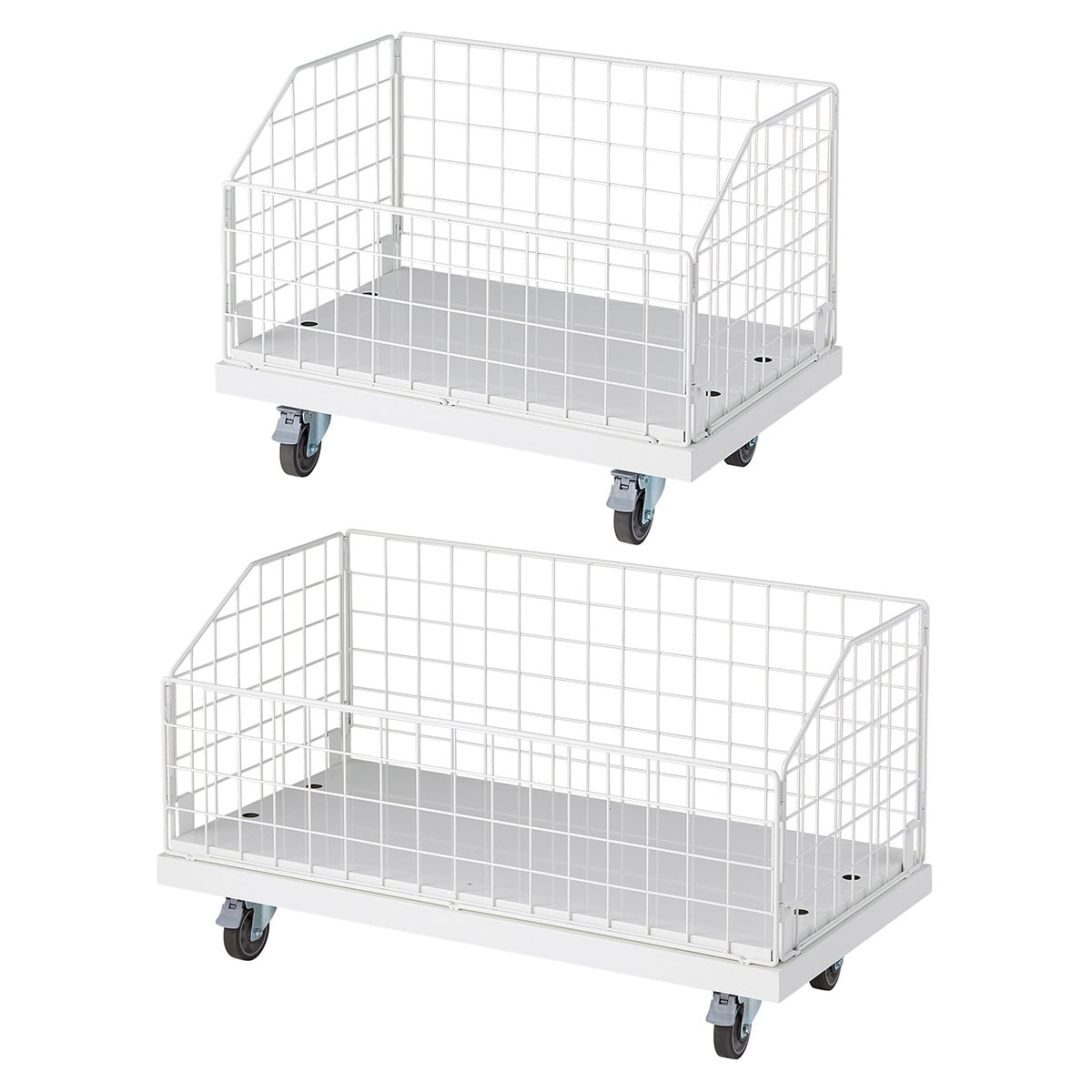 高耐荷重ジャンブルワゴン ホワイト〔ストエキオリジナル〕 幅90cm