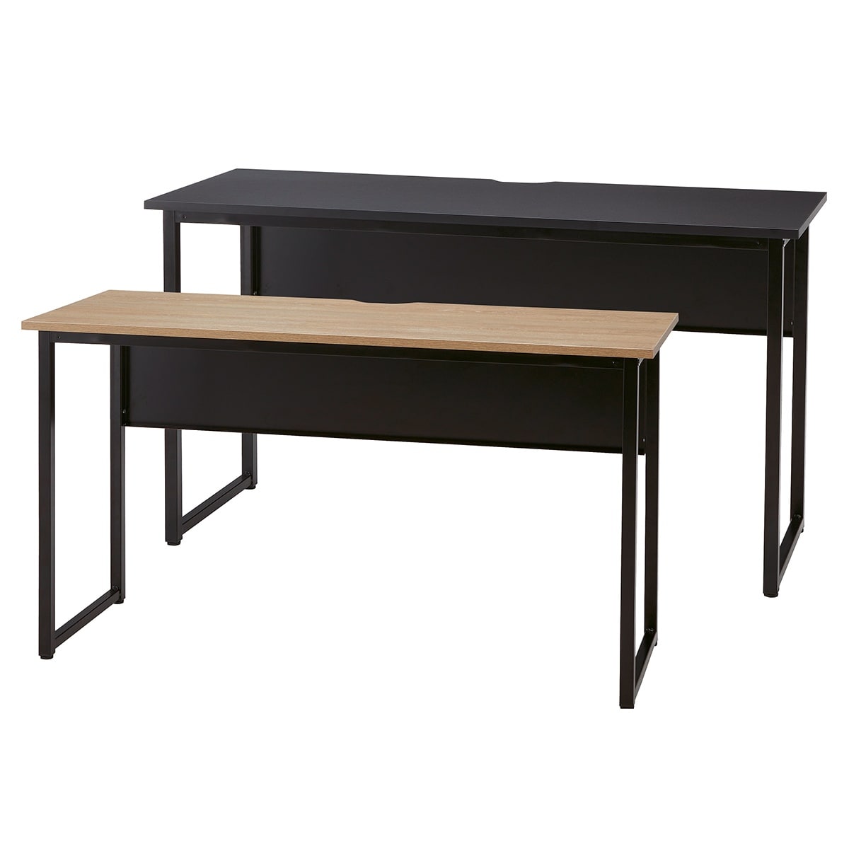 スクエアブラックフレーム サイドデスク古木調