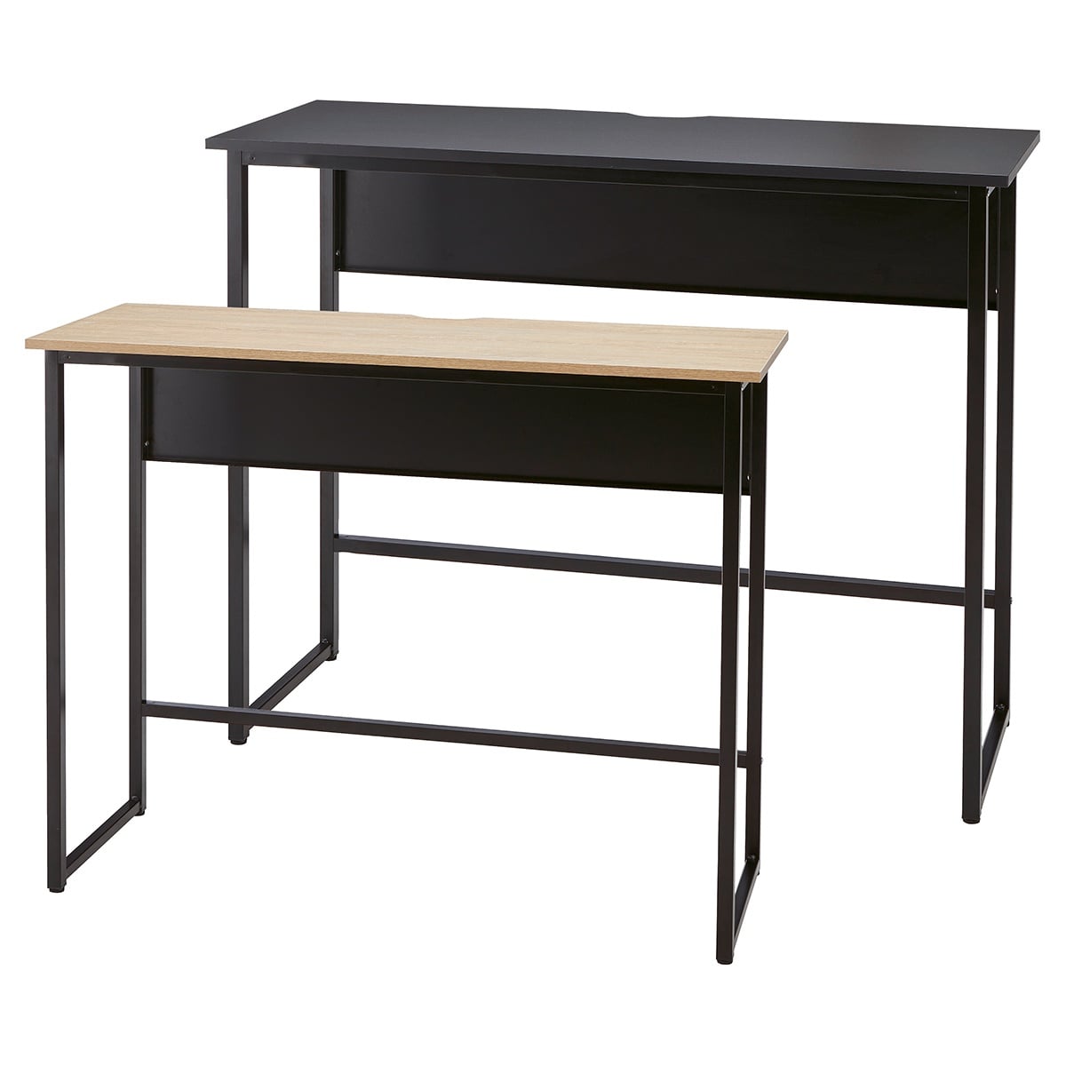 スクエアブラックフレーム ハイデスク古木調