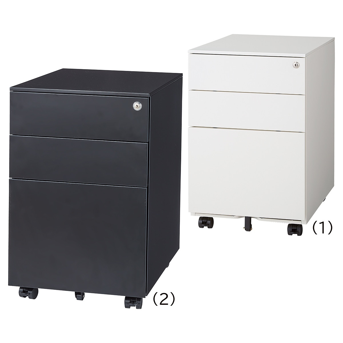 スチール製デスクワゴン〔ストエキオリジナル〕 ブラック