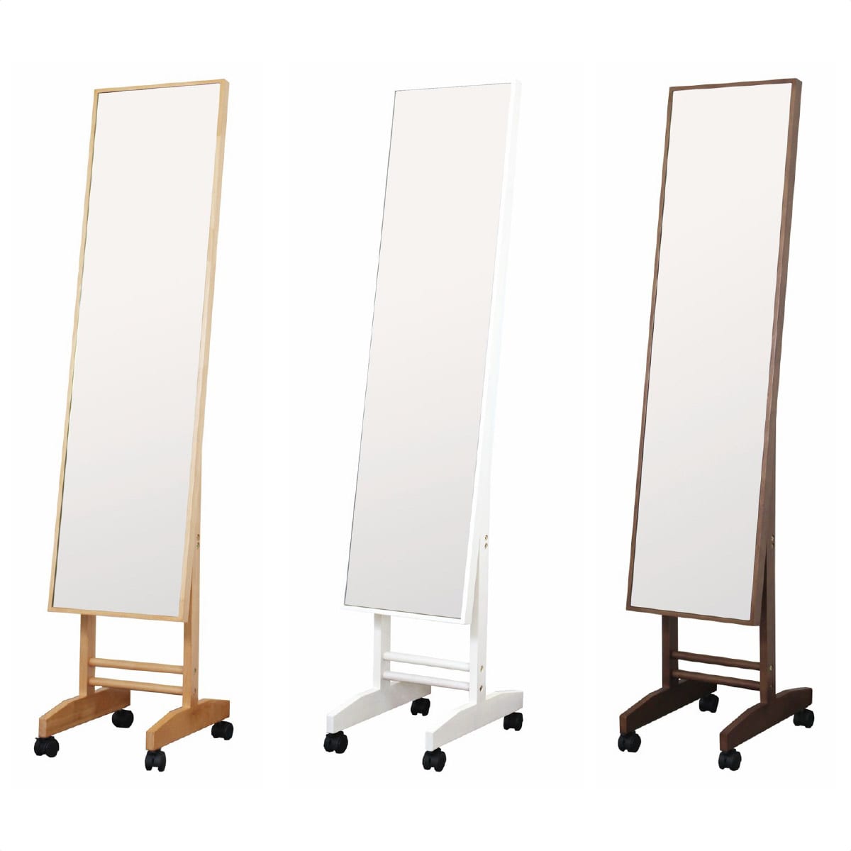 木製スリムフレームミラー(鏡厚3mm) ナチュラル