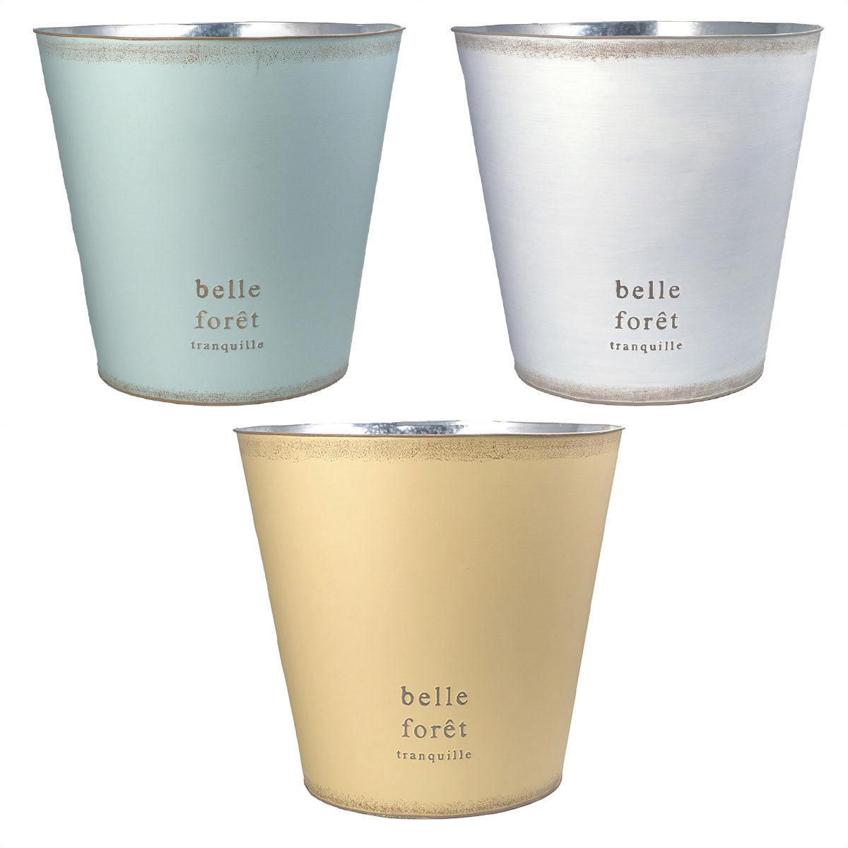 ブリキポット レター L ミント