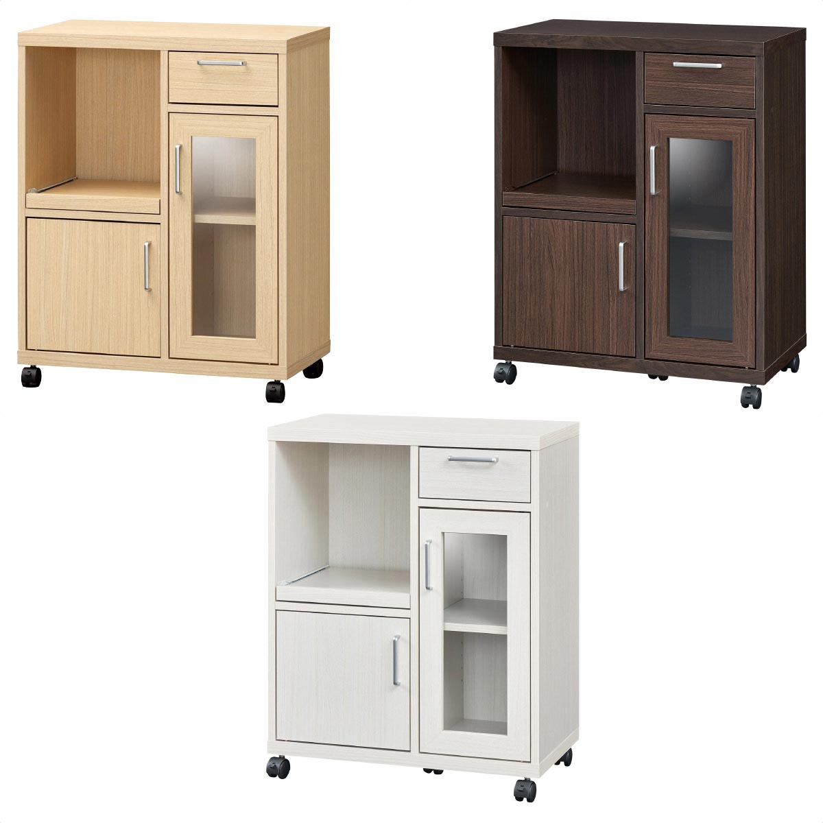 フルニコ カウンターワゴン レンジ台 ナチュラル