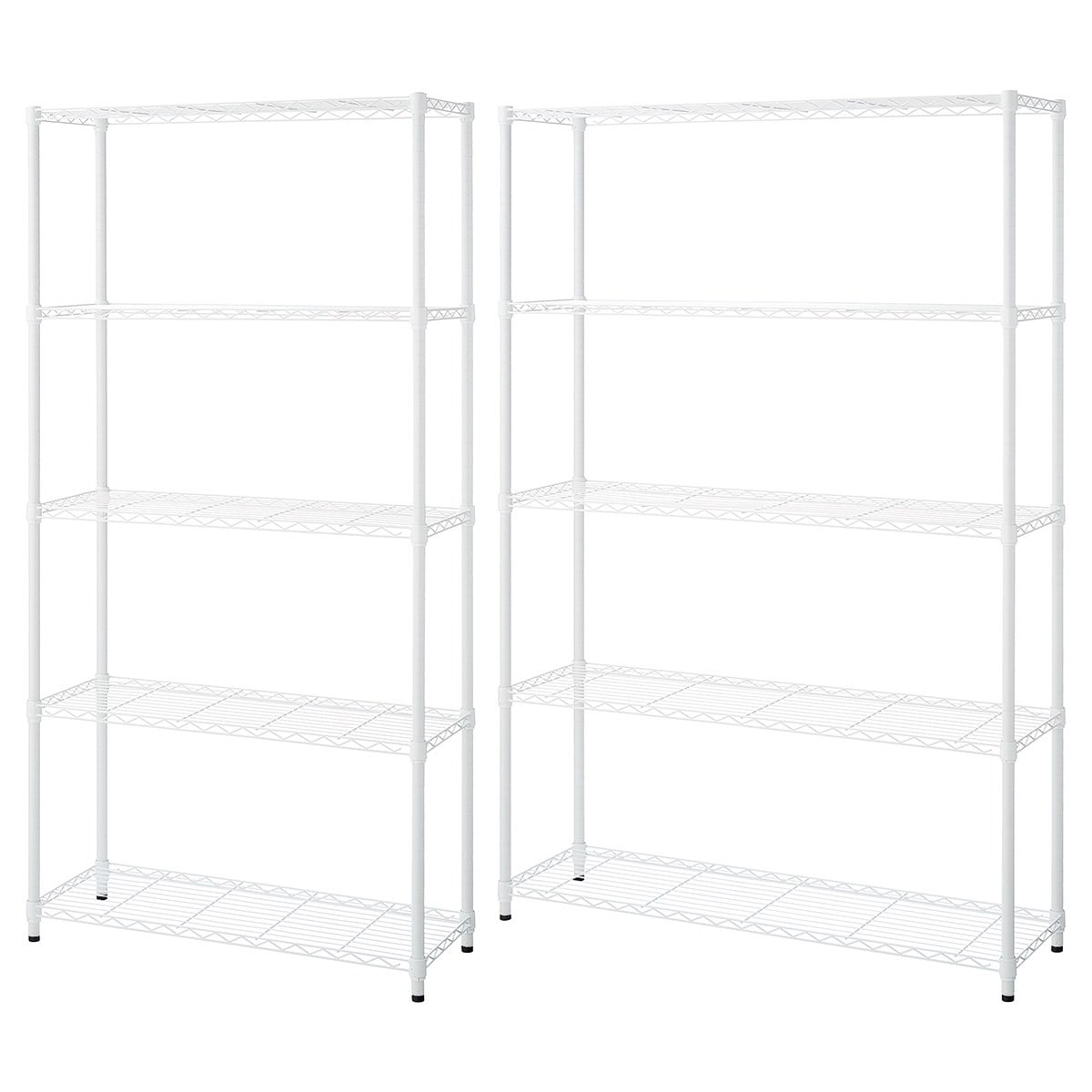 軽量用ワイヤーラック 奥行35cm アジャスタータイプ ホワイト 高さ181cm 5段〔ストエキオリジナル〕 幅89.8cm