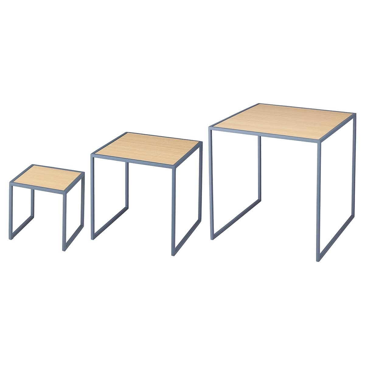 スチール脚コの字ラック グレー脚 エクリュ〔ストエキオリジナル〕 20cm角