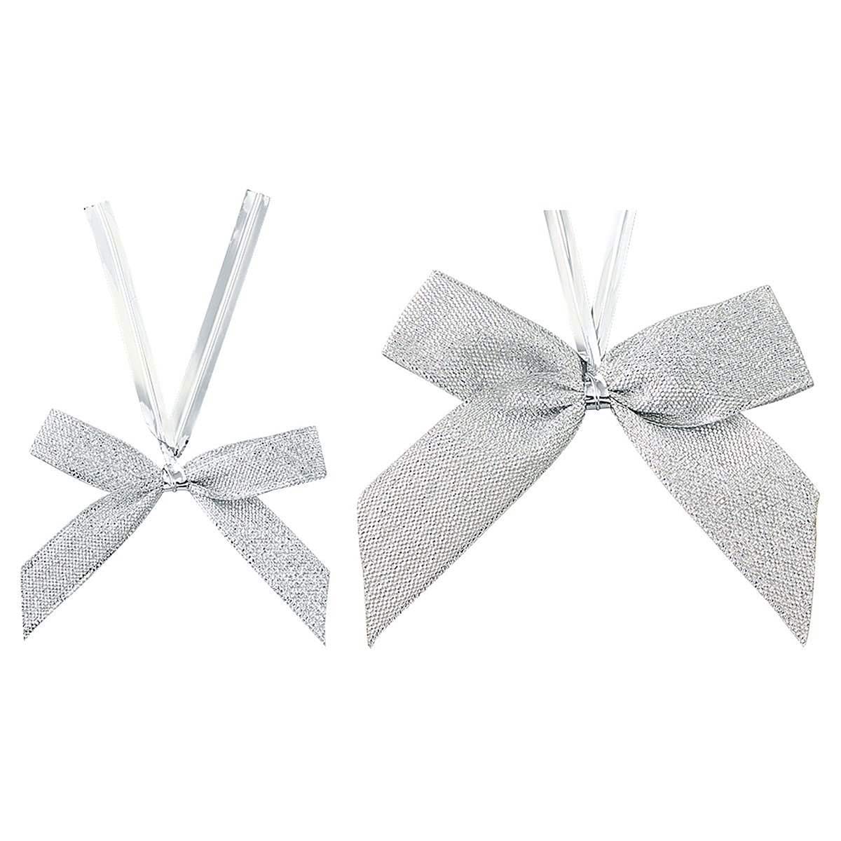 リボンタイ グリッター シルバー〔ストエキオリジナル〕 小