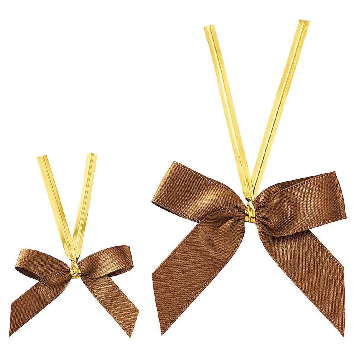 リボンタイ 両面サテン ブラウン〔ストエキオリジナル〕 小