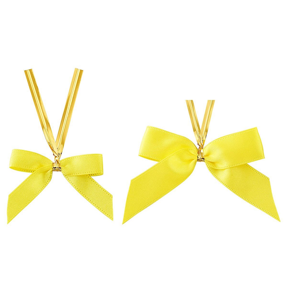 リボンタイ 両面サテン イエロー〔ストエキオリジナル〕 小