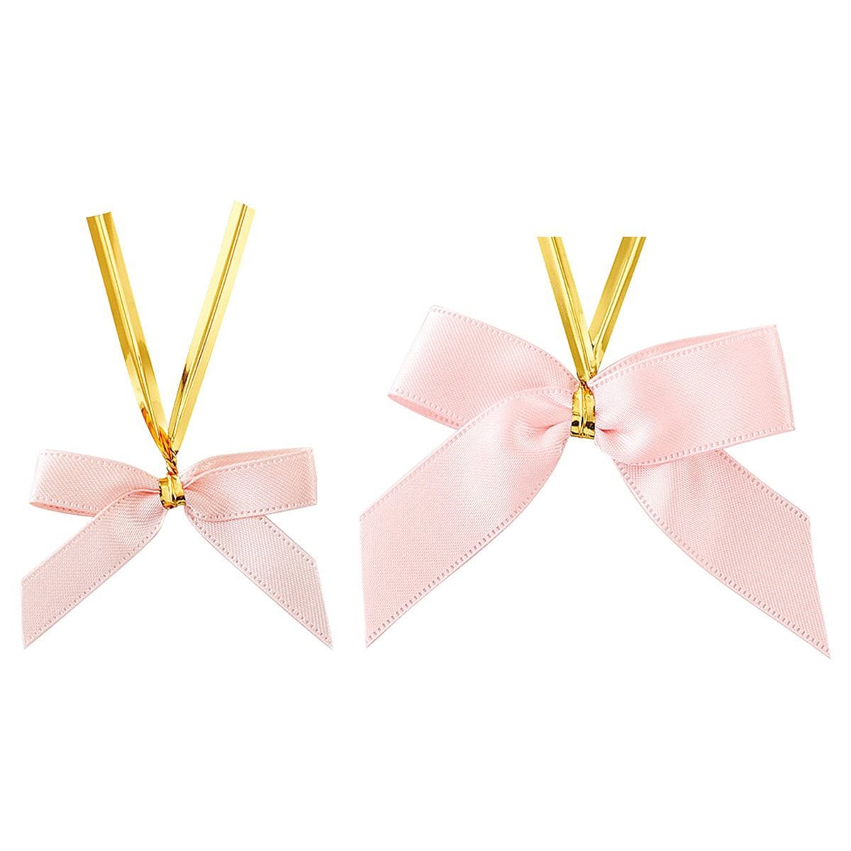 リボンタイ 両面サテン ピンク〔ストエキオリジナル〕 小