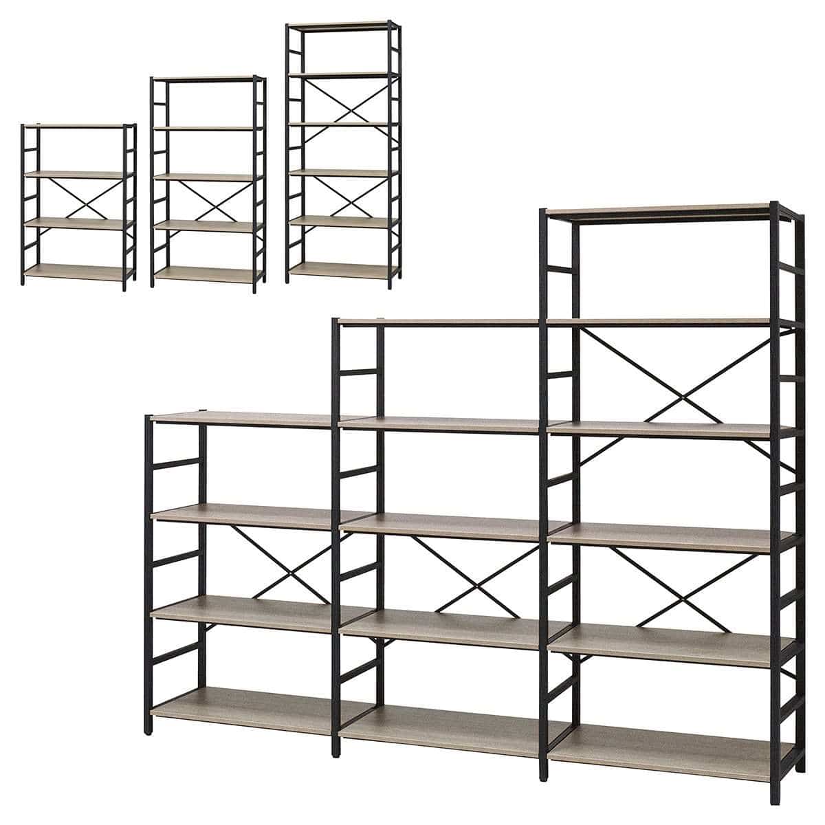 イージーブラックフレームラック 本体3段 高さ120cm