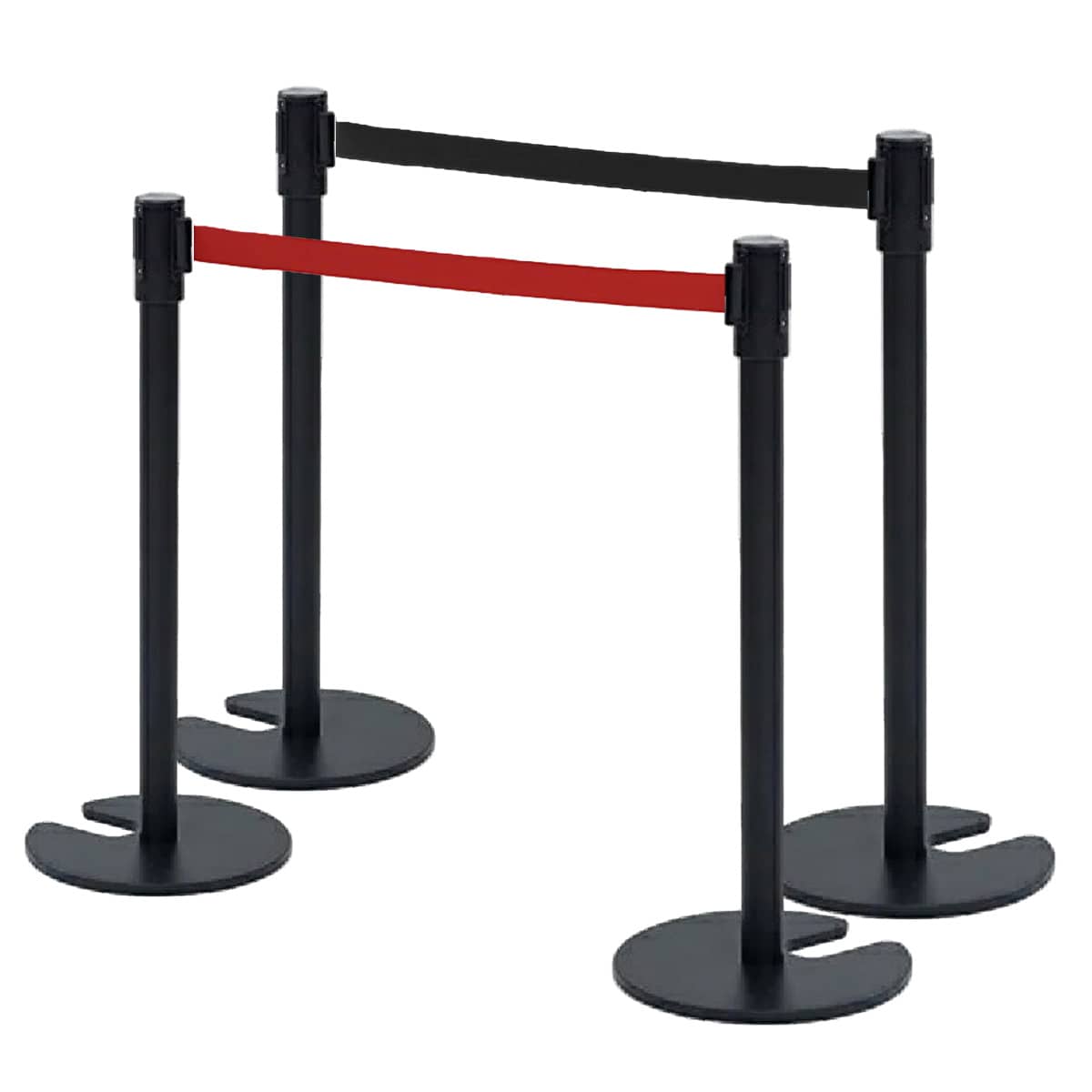 2台組 スタッキングベルトパーティション ブラックベース パーテーション〔ストエキオリジナル〕 ブラック