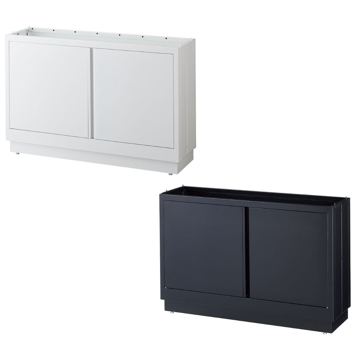 ファブルストレージBOX ハイタイプ 幅120cm奥行35cm (天板用棚板別売)〔ストエキオリジナル〕 ホワイト