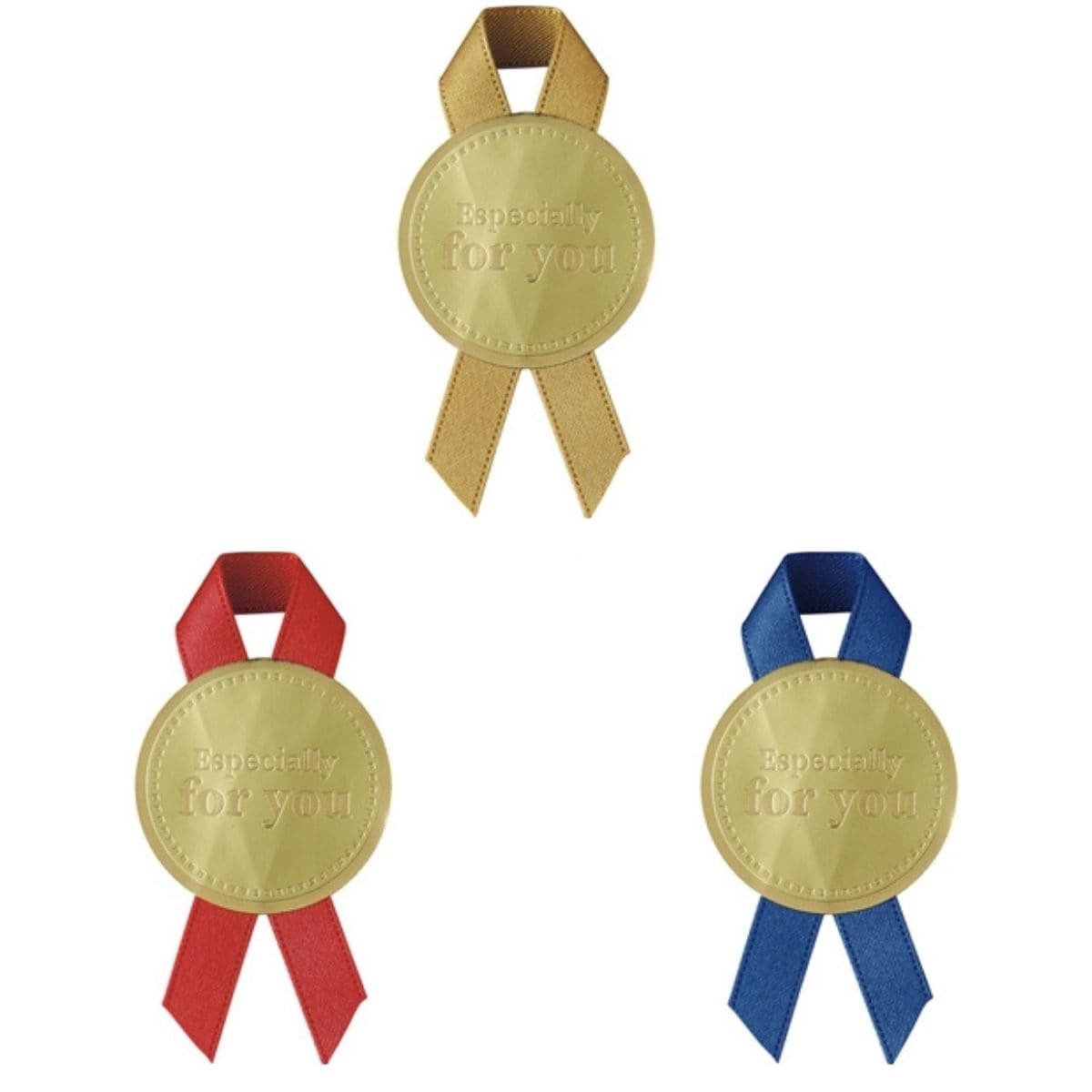 【50枚】リボン付きシール ラウンド〔ストエキオリジナル〕 ゴールド